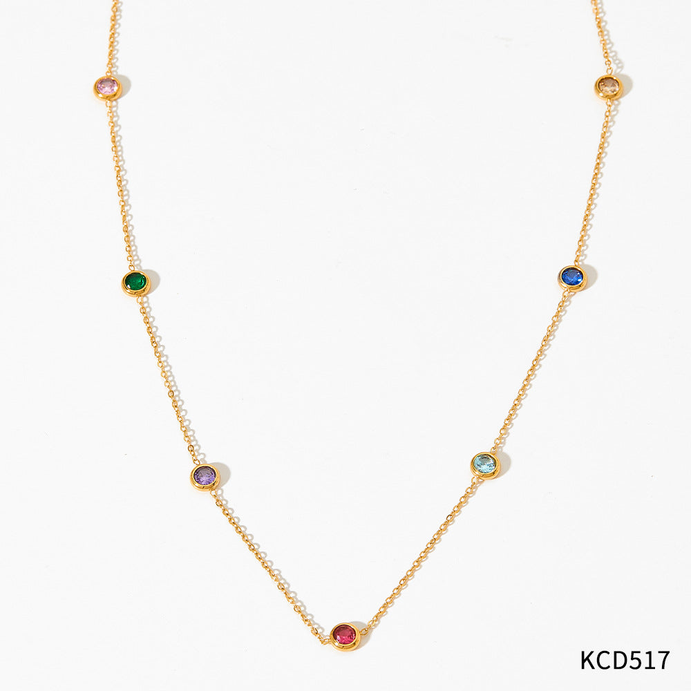 Women's Simple Elegant Mini Fine Series Zircon Necklaces