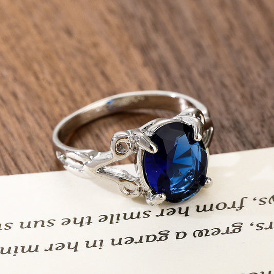 Women's Simple Elegant Colorful Sapphire Fashion Unique Rings