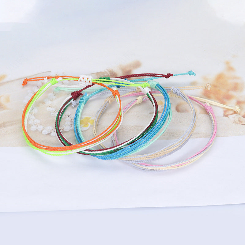 Bohemian Style Waterproof Wax Line Woven Bracelets