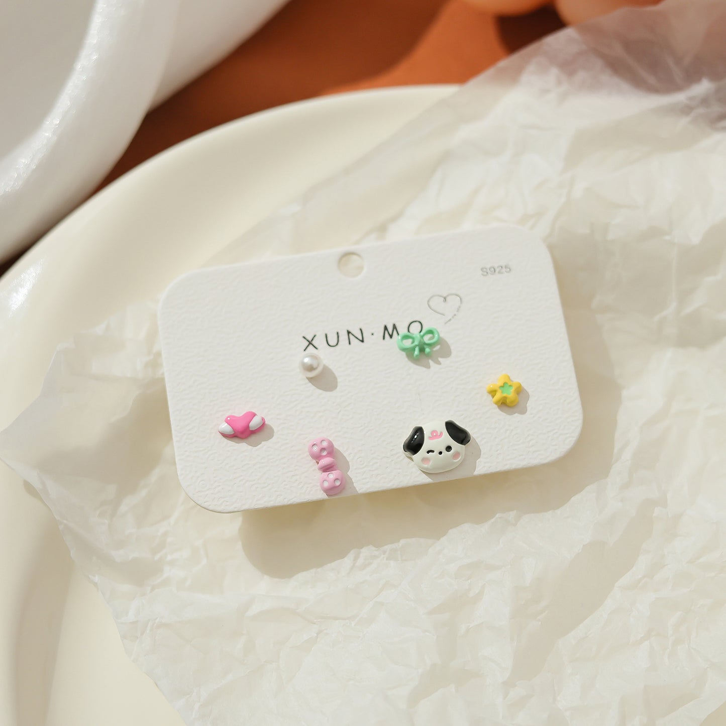 Children's Cute Sier Female Personality Small Animal Earrings