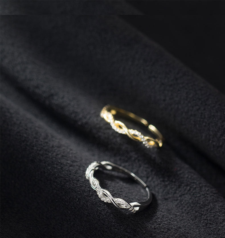 Fresh Temperament Sweet Cutout Cross Wave Rings