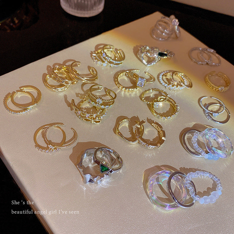 Style Retro Set Female Niche High-grade Rings