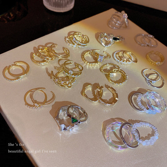 Style Retro Set Female Niche High-grade Rings