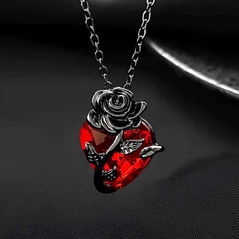 Rose Gothic Dark Design Winding Flower Necklaces