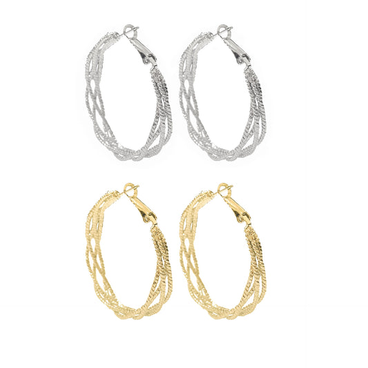 Trendy Braided Winding Twisted Hollow Twist Earrings