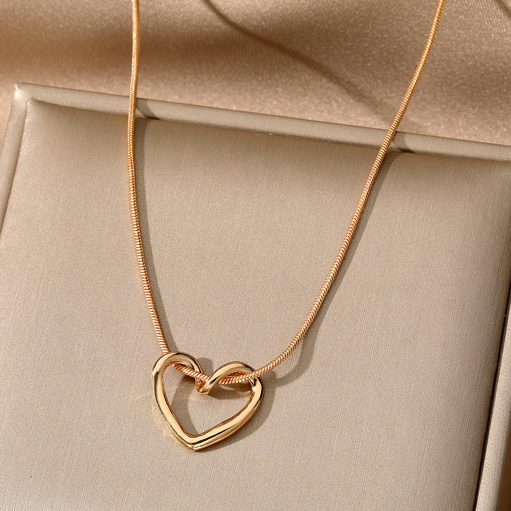 Women's Light Luxury Minority Hollow Heart Simple Design Pendants