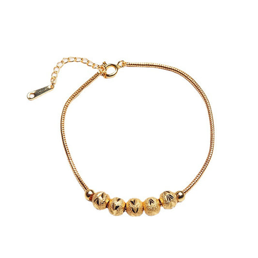 Women's Alluvial Gold Gold-plated Beads Simple Niche Bracelets