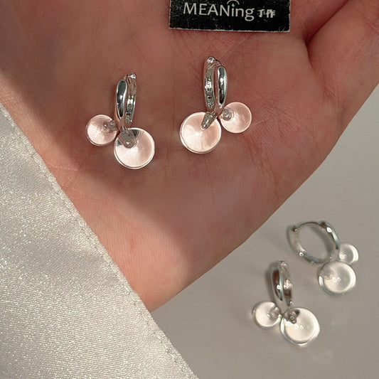 Clear White Water Summer Cool Ball Ear Clip Earrings