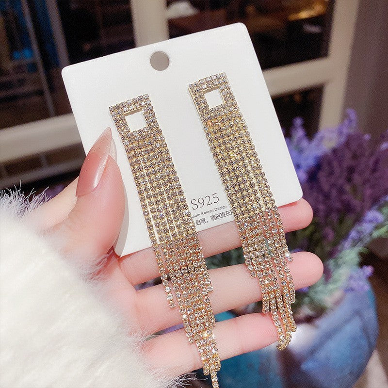 Women's Vintage Tassel Diamond High-grade Ear Minority Earrings