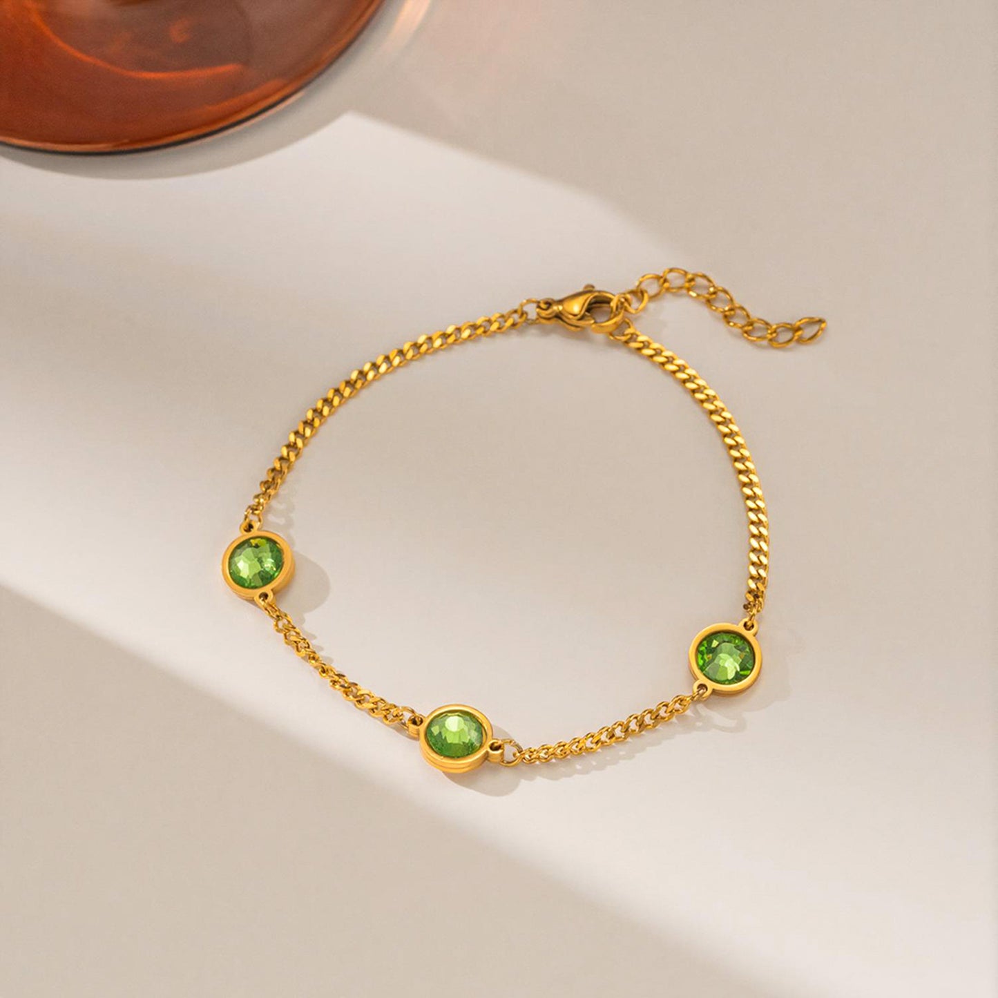 Colorful Titanium Steel Female Gold Head Niche Bracelet