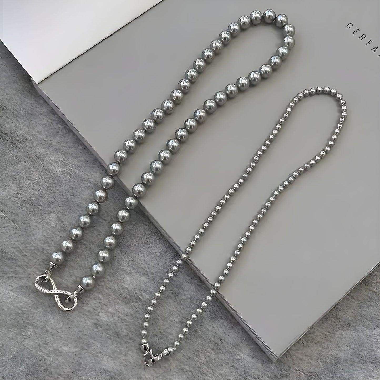 Double Layer Twin Temperament Pearl Sweater Chain Light Necklaces