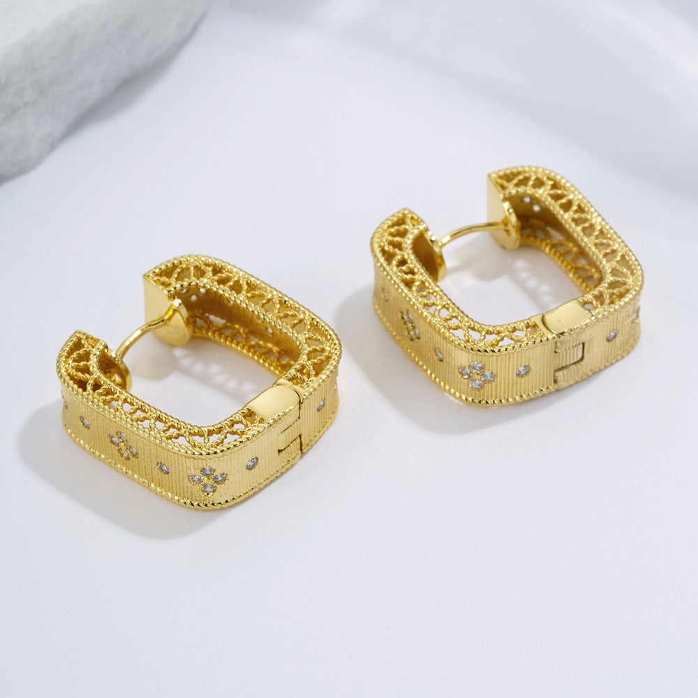 Korean Style Zircon Wheat Ear Clip Earrings