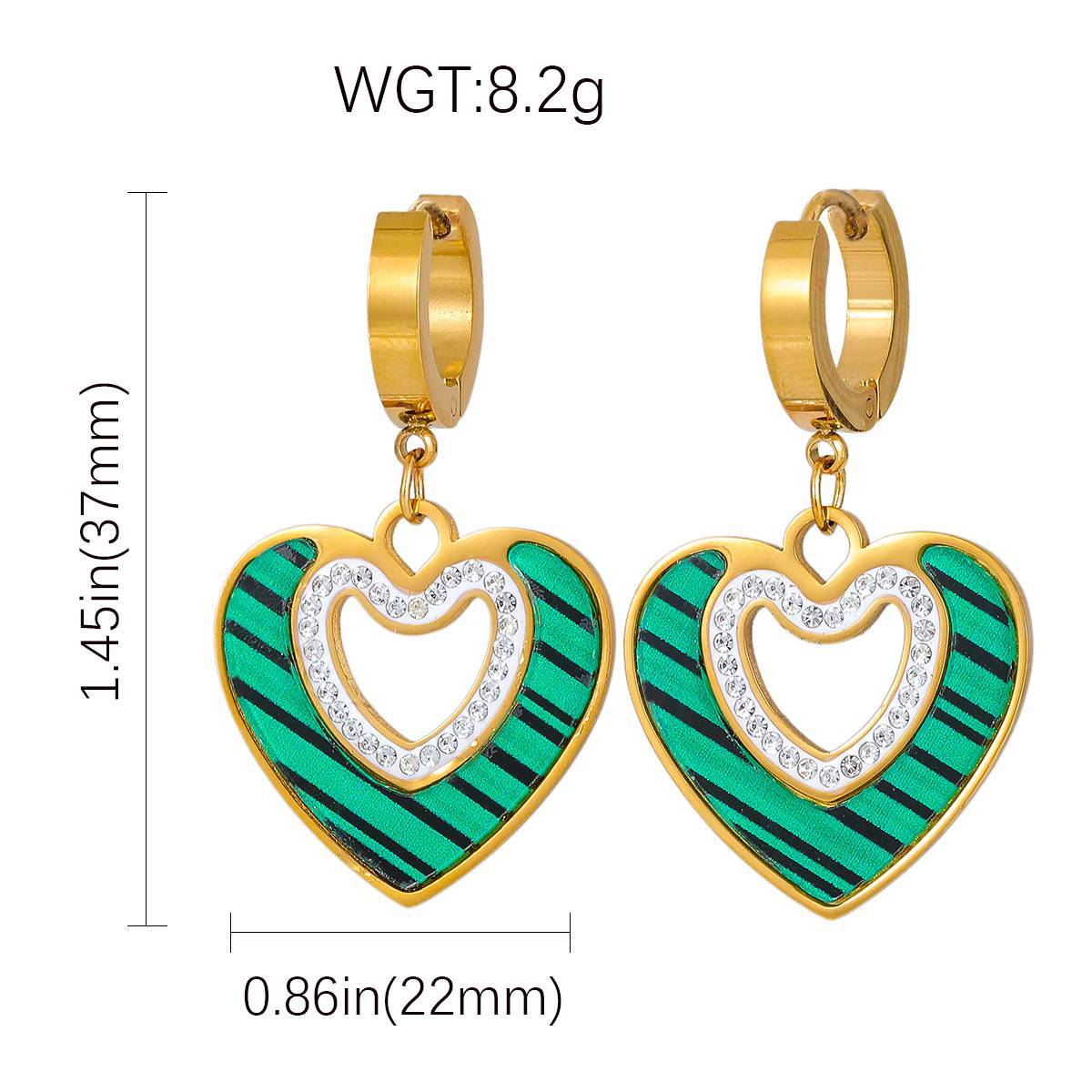 Women's Female With Hearts Zircon Light Luxury Design Earrings