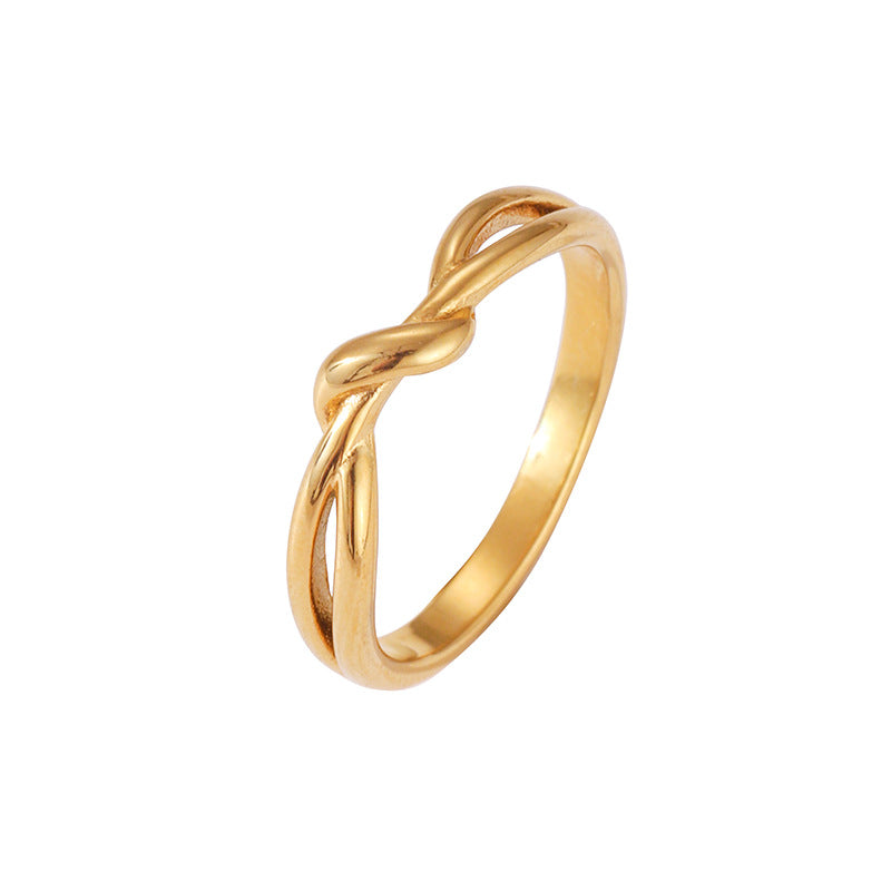 Endless Twist Female Titanium Steel Gold Rings