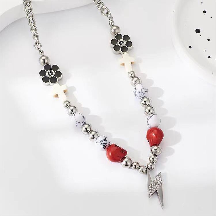 Women's & Men's Cross Personality Lightning Skull Sweater Chain Necklaces