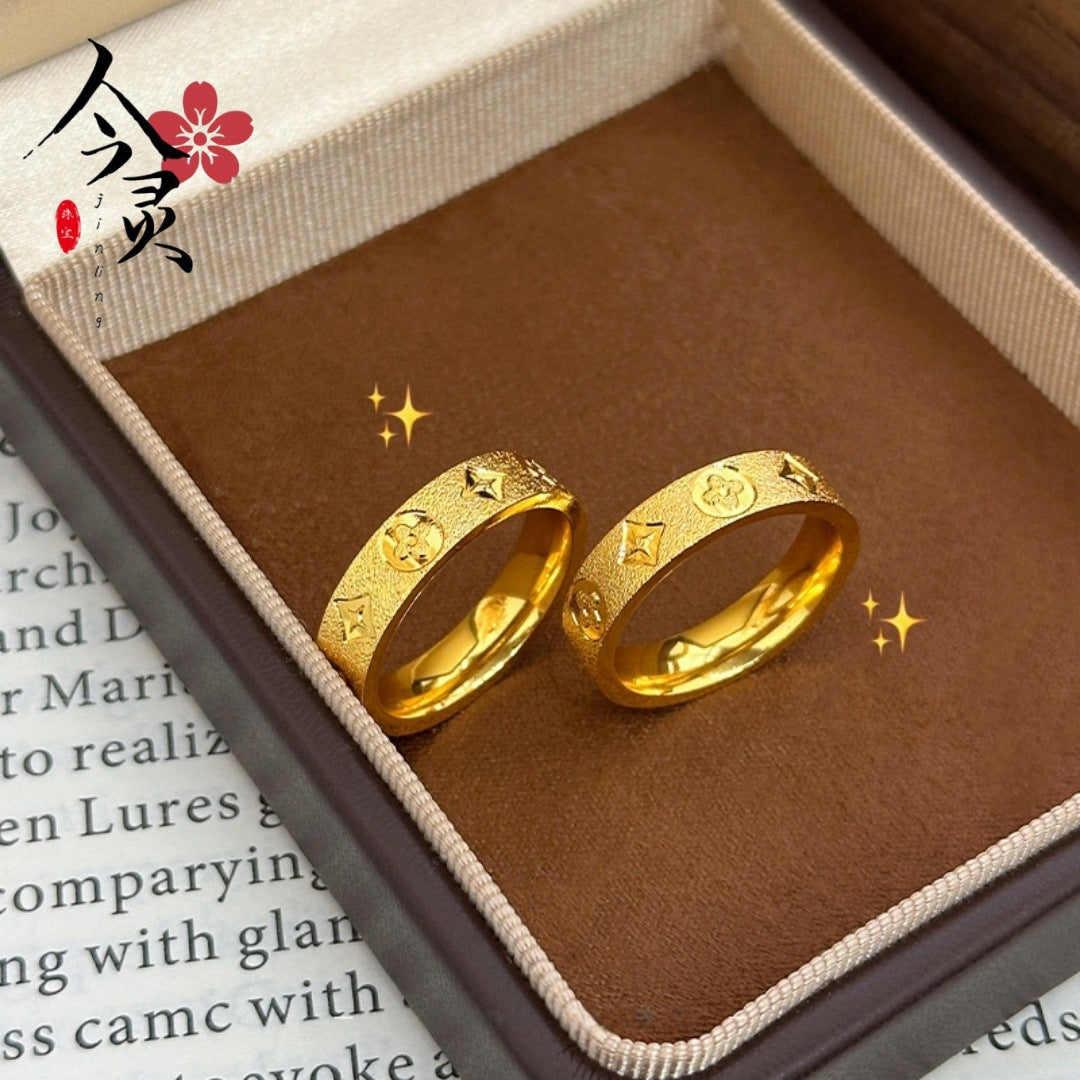 Old Money Four-leaf Clover Flower Simple Rings