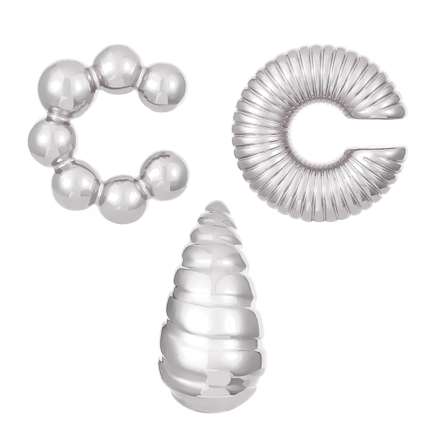Exaggerated Shaped Water Drop Texture Earings Ear Clip