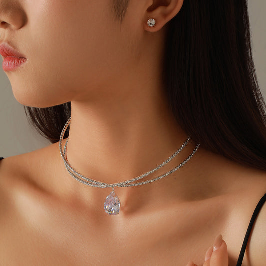 Bridal Fashion Elegant Two-piece Wedding Dress Jewelry Set