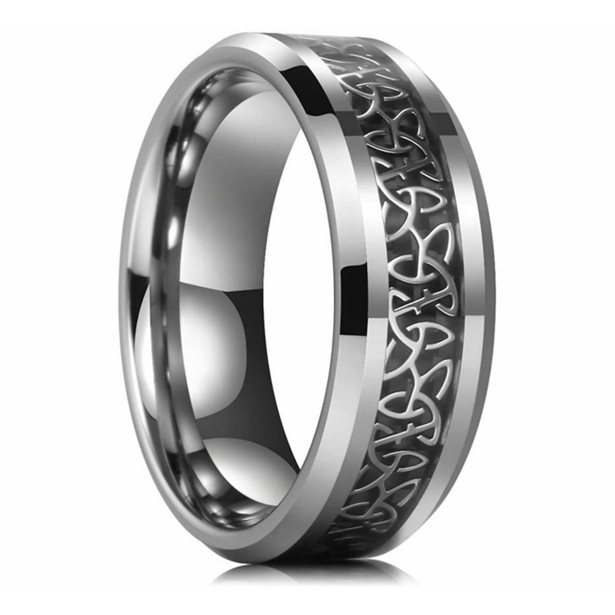 Men's Ornament Titanium Steel Celtic Triangle Knot Rings