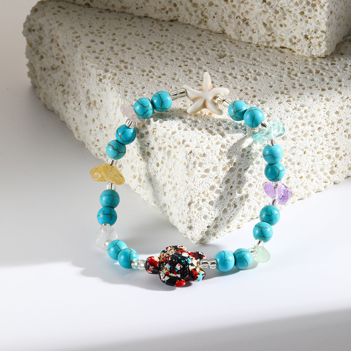 Women's & Men's Tracking Trendy Natural Turquoise Beaded Ornament Bracelets