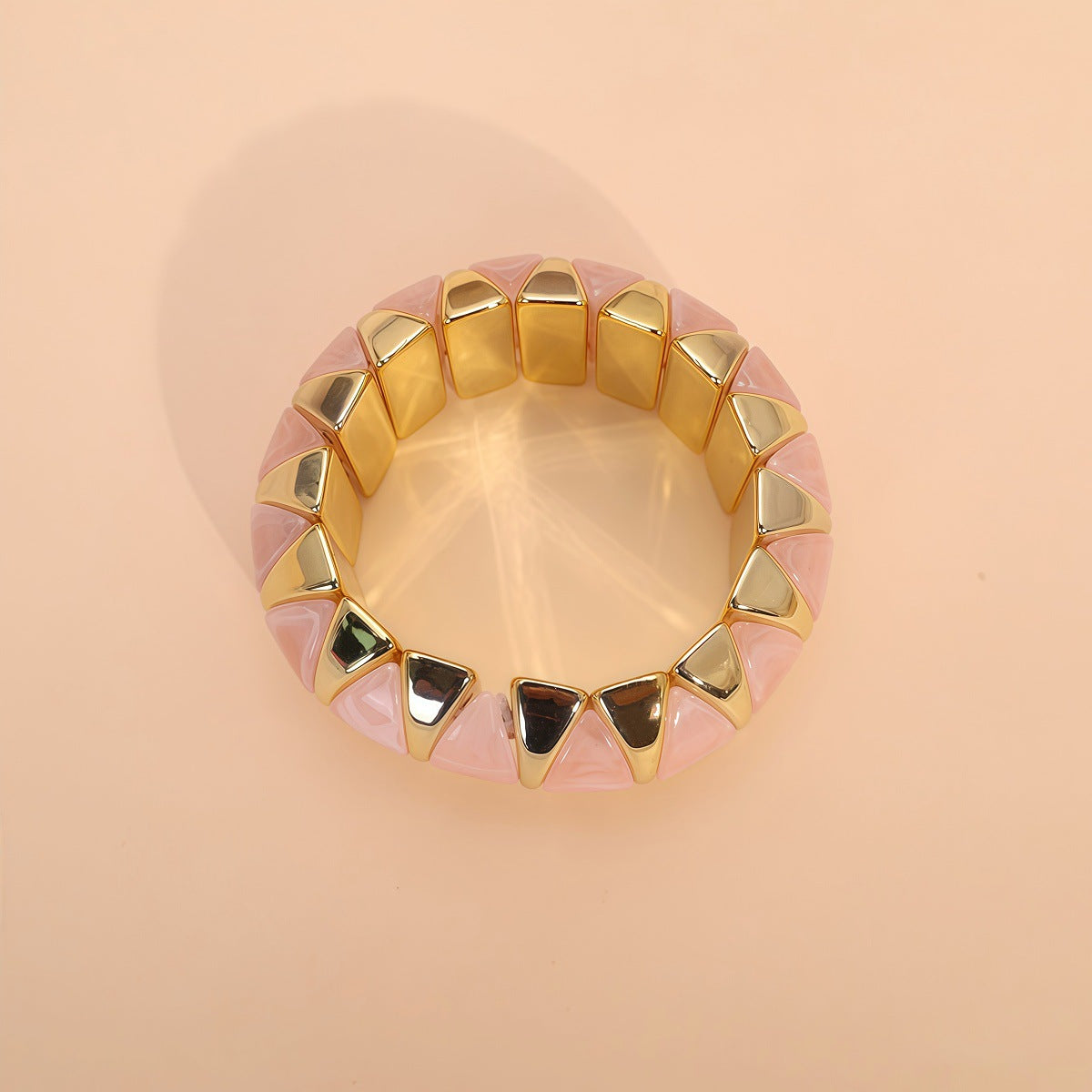 Fashion Acrylic Beaded Colorful Geometric Stitching Design Bracelets