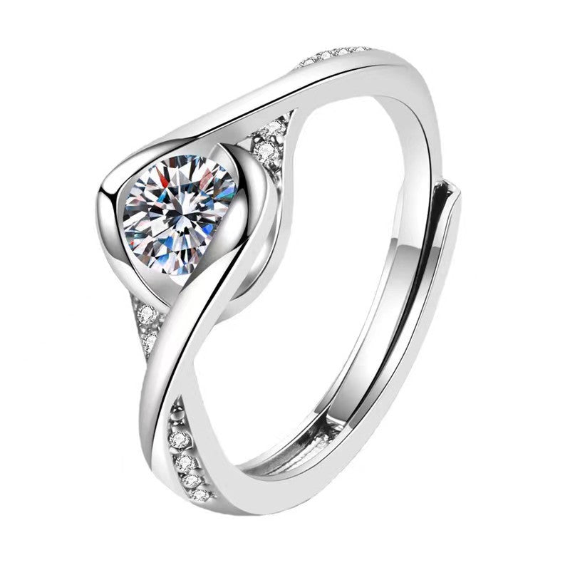 Live Broadcast Sier Moissanite Female Karat Rings