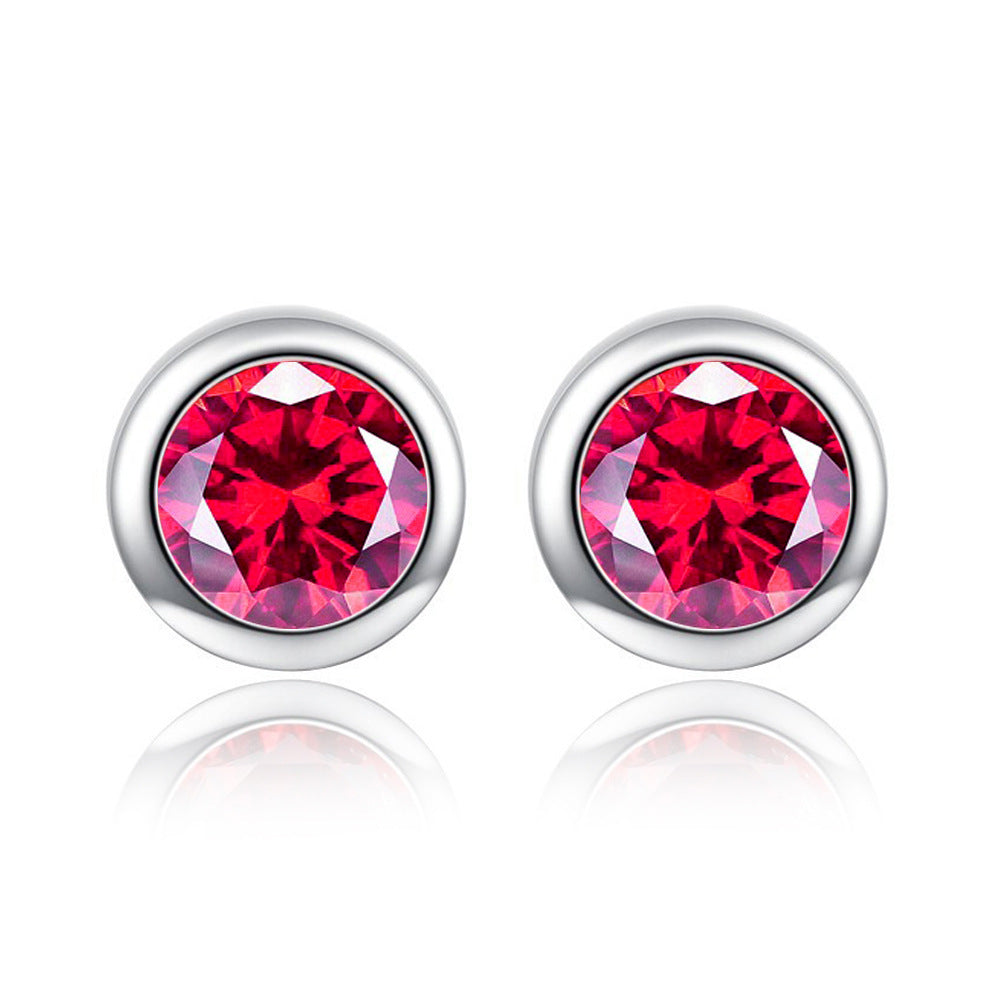 Korean Style Classic Round Bubble Small Refined Zircon Earrings