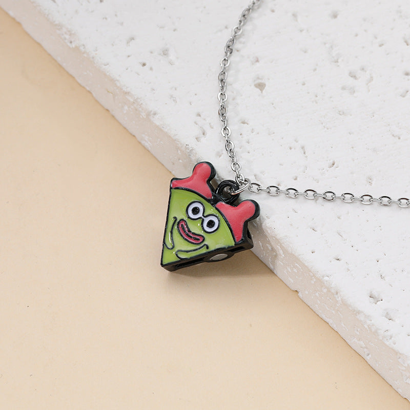 Pizza Magnetic Big Ugly Cute Good-looking Necklace