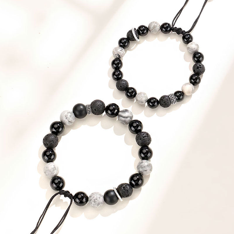 Men's Agate Map Stone Niche High Sense Bracelets