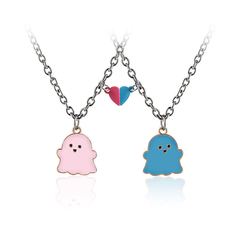 White Ghost Cartoon Halloween Gift Jewelry Necklaces