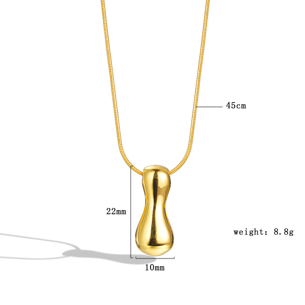 Balloon Bubble Chubby Letter Copper Plated Necklaces