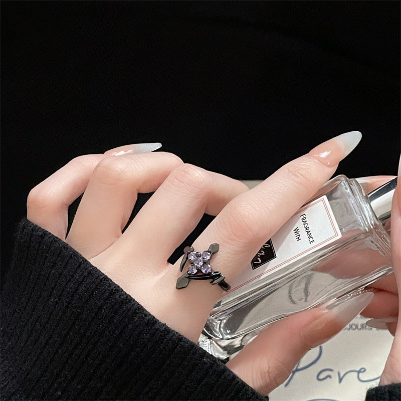 Women's Design Light Luxury High-grade Gang Drill Rings