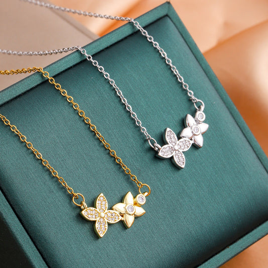 Women's Diamond Titanium Steel For Special Interest Light Luxury Necklaces