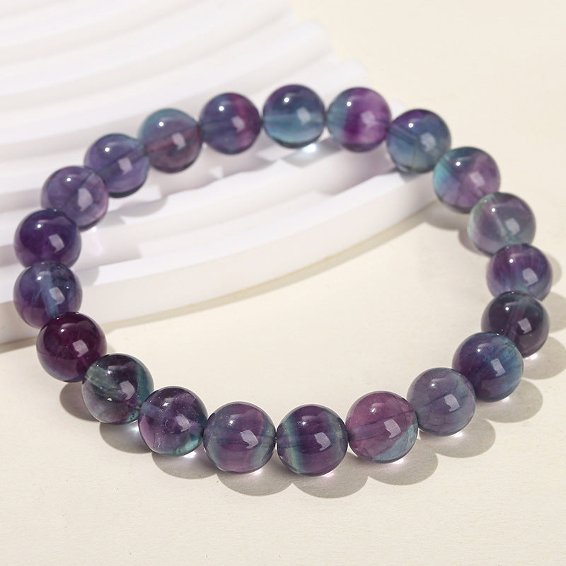 Jewelry Natural Purple Fluorite Female Simple Crystal Round Bracelets