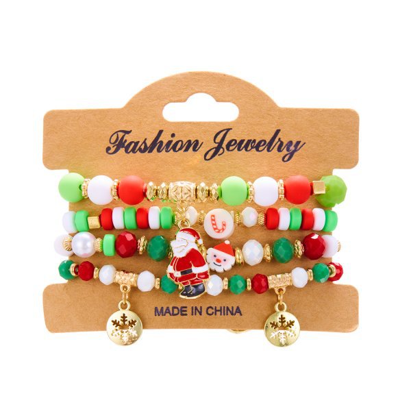 Christmas Day Colorful Acrylic Diamond Snowflake Bracelets