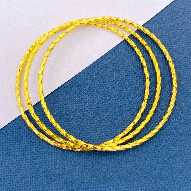 Women's Vietnam Placer Gold Glossy Starry Sky Fine Circle Bracelet