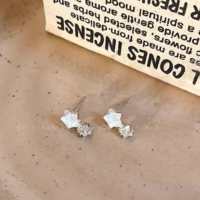 Women's Blue Stars Zircon Small Exquisite Cool Earrings