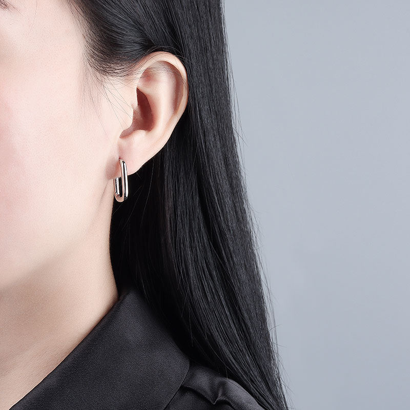 Sterling Sier U-shaped Simple Cold Style Design Sense Geometric Stud Earrings