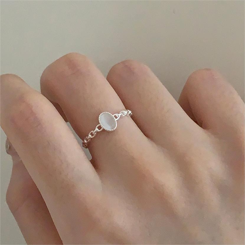 Style Simple Sterling Sier White Crystal Rings