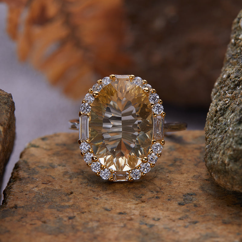 Natural Colored Gems Amethyst Female Advanced Rings