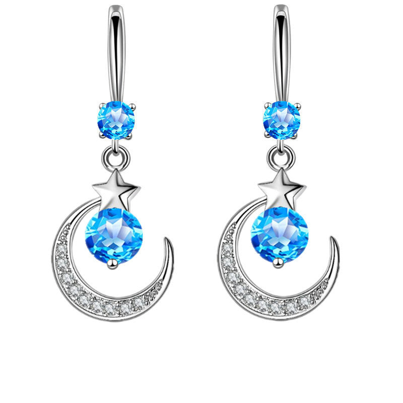 Myth Moon Water Drop Diamond Ear Earrings