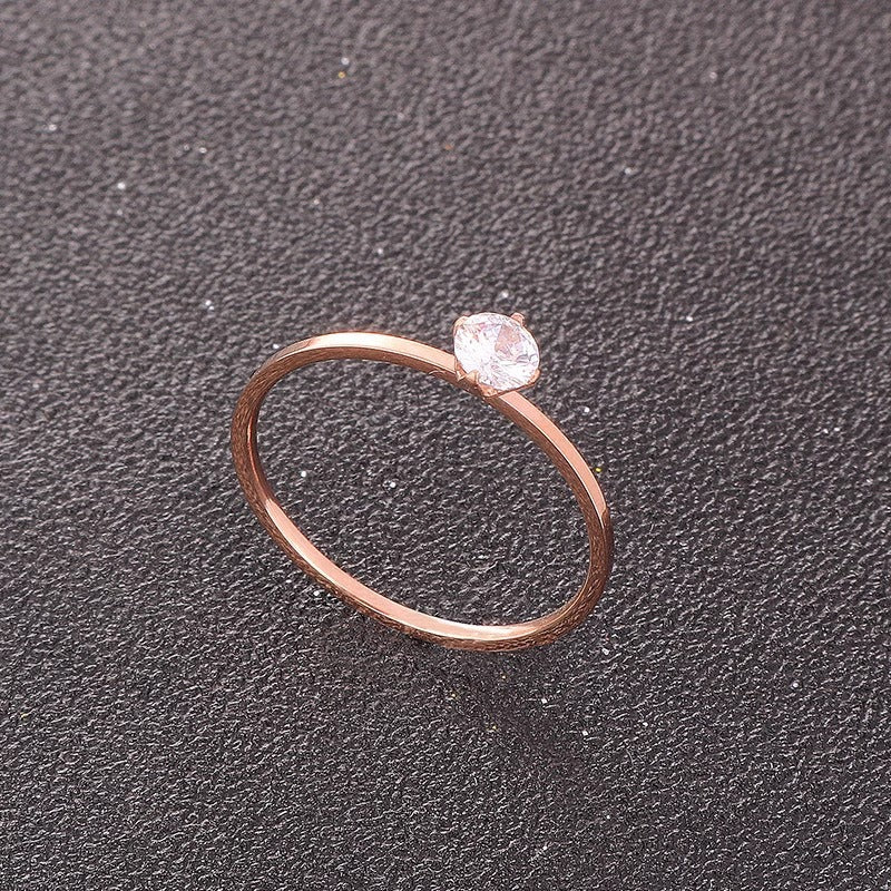 Women's Diamond Fashion Personalized Niche Design Titanium Rings