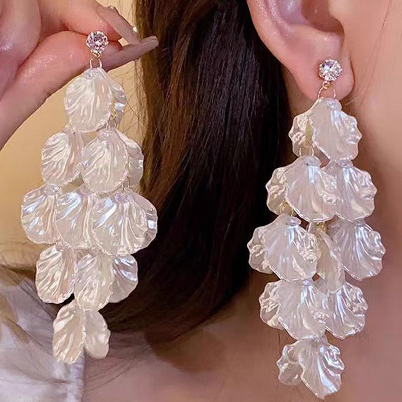 Long Tassel Shell Retro Temperament Niche Earrings