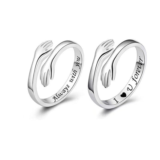 Hands Hug Female Fashion English Letters Rings