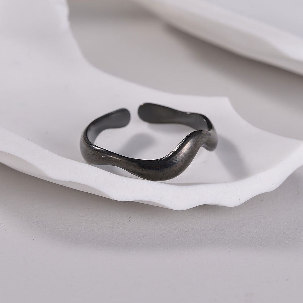 Women's Wind Niche Water Wave Open Oil Rings