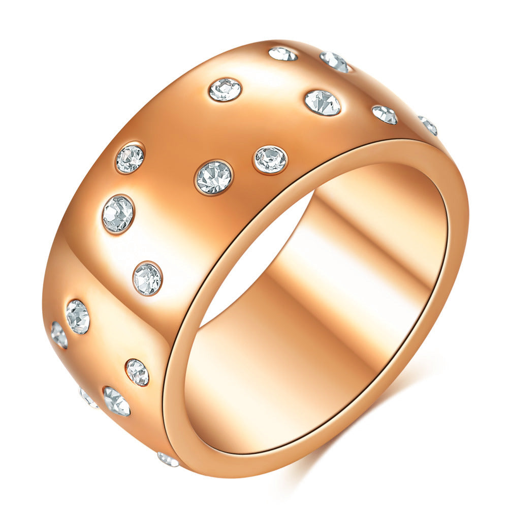 Popular Starry With Diamonds Titanium Steel Rings