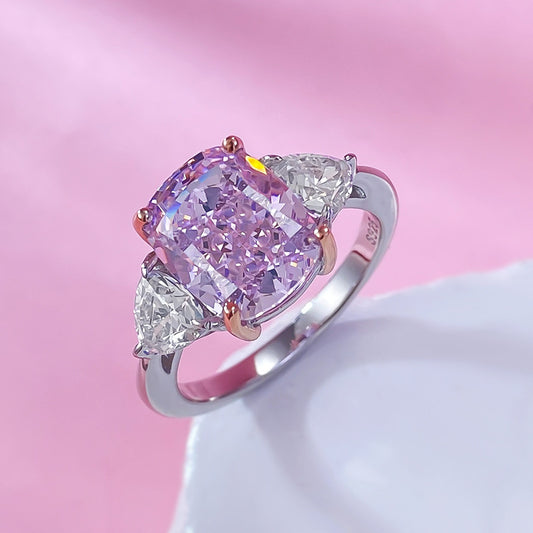 Women's Sier Imported High Carbon Rhinestone Diamond Rings