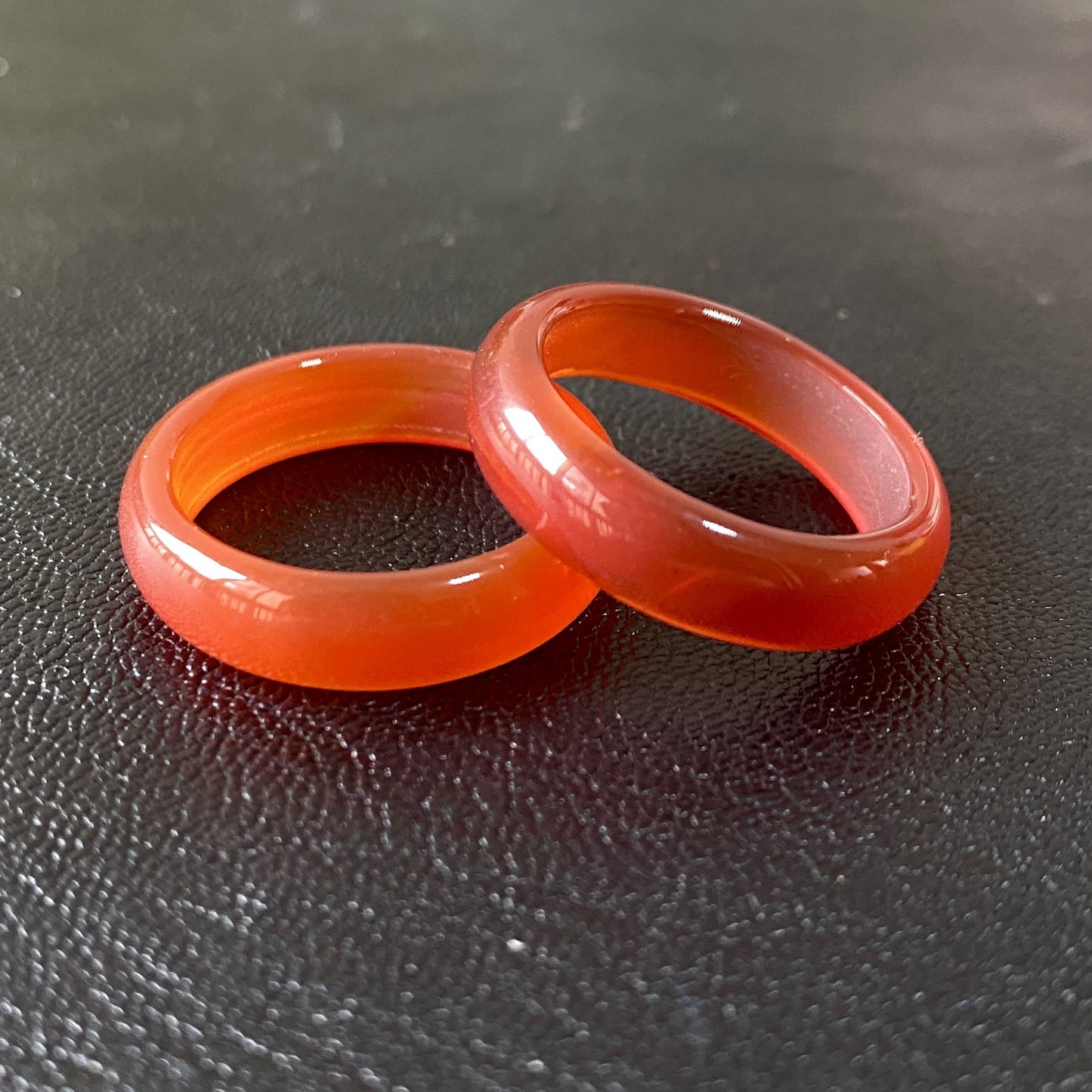 Natural Agate Shank Flexible Jade Chalcedony Couple Live Ring