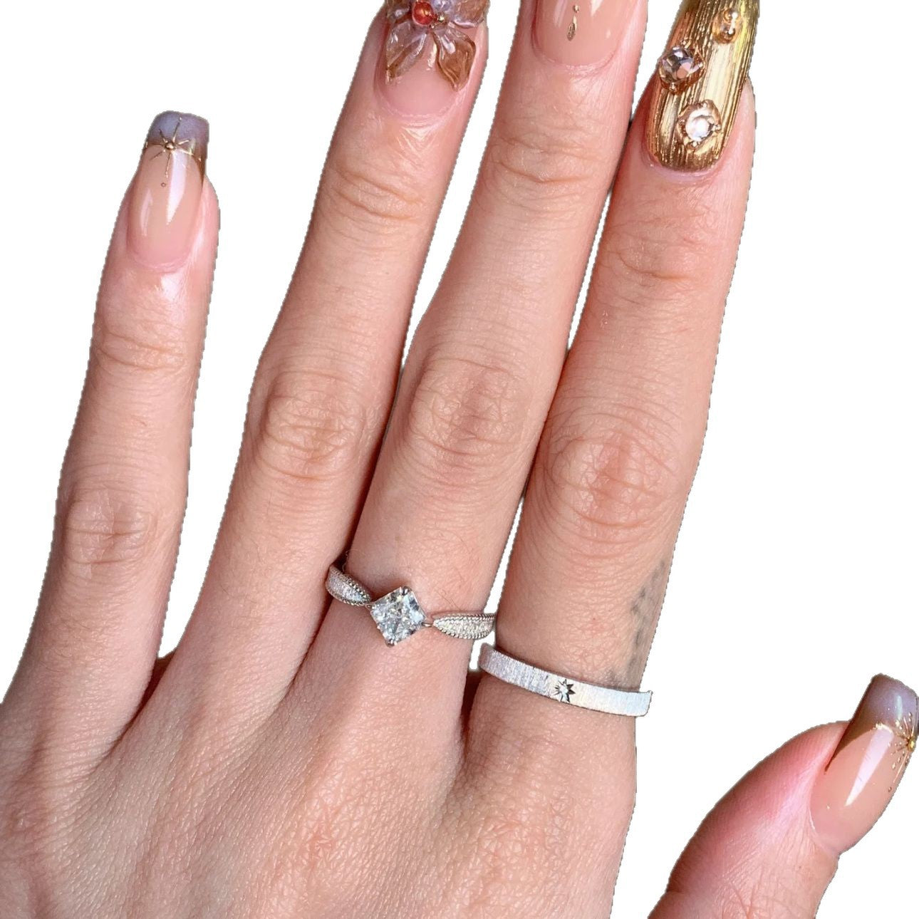 Minority Small Square-cut In Vintage Retro Ring