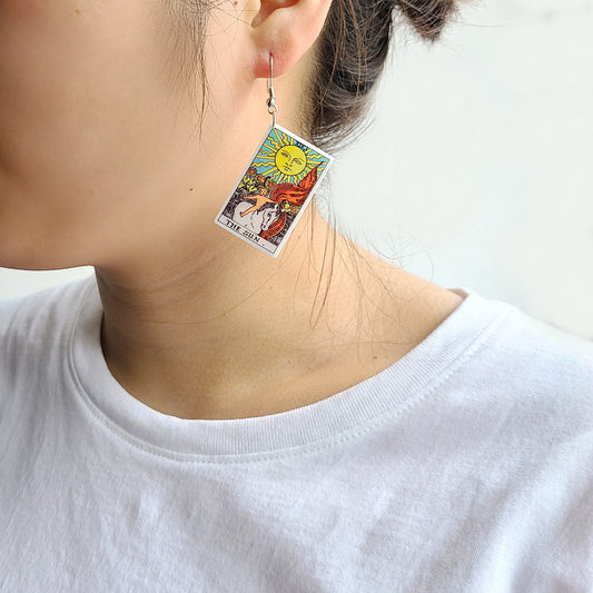 Acrylic Printing Double-sided Vintage Tarot Designer Earrings
